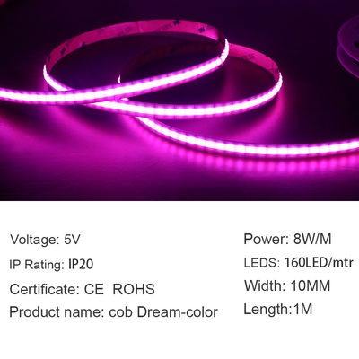 Morbidezza flessibile multicolore 160LEDs/M For Home Decoration della luce di striscia della PANNOCCHIA di IP20 LED