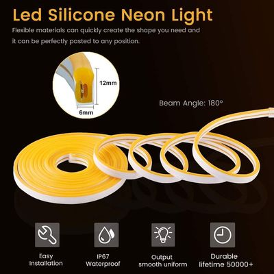 Striscia leggera principale flessibile impermeabile principale al neon della luce di striscia del PVC di CC 12v 600leds 6*12mm