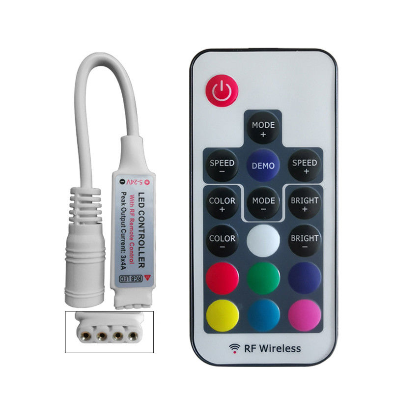 Mini telecomando senza fili chiave del regolatore rf 17 del LED RGB per 5050 barre luminose di RGB LED