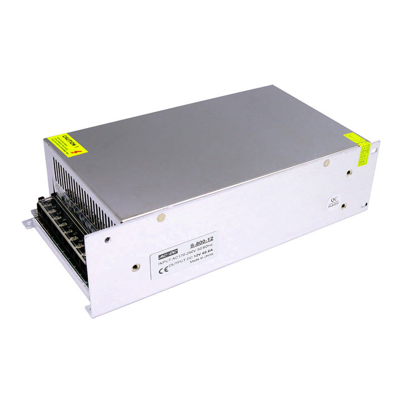 Alimentazione elettrica di commutazione di alluminio di caso 12V 800W con CA del fan 220V a CC 12V